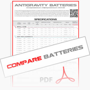 Antigravity Lithium Batteries Specs Comparison